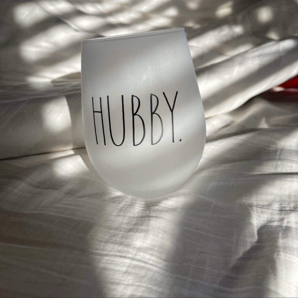 Rae Dunn frosted hubby glass